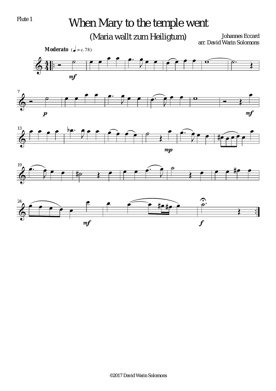 When Mary to the temple went (Maria wallt zum Heiligtum) for wind sextet Woodwind Quartet scores gallery preview page 4