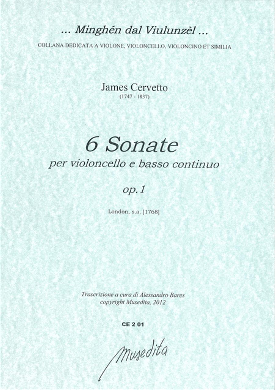 6 Sonate op.1 (London, [1768]) Cello scores gallery preview page 1