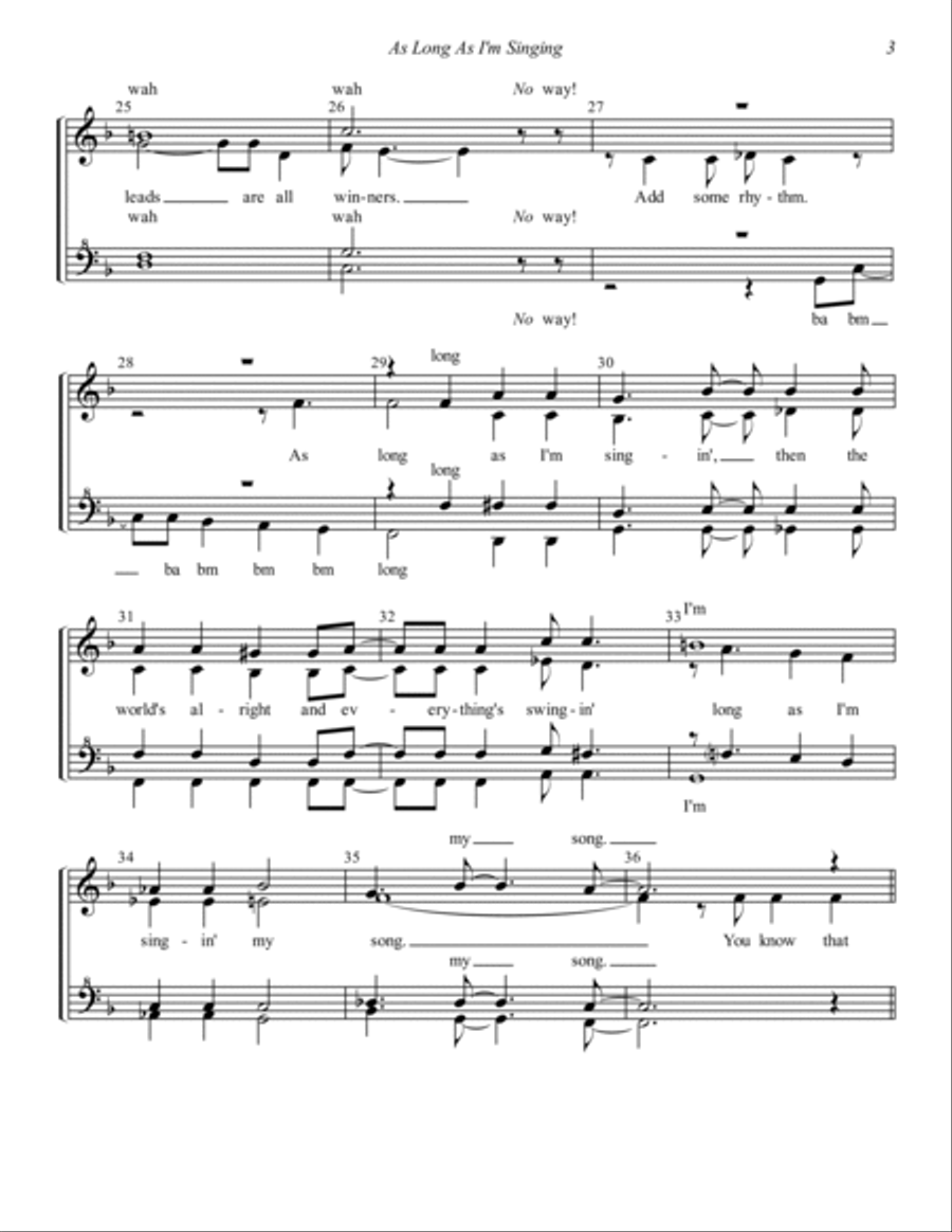 As Long As I'm Singing As Long As I'm Singing SSAA scores gallery preview page 3