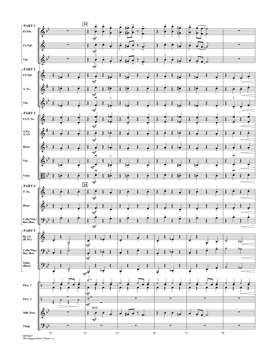 The Muppet Show Theme - Full Score Concert Band scores gallery preview page 4