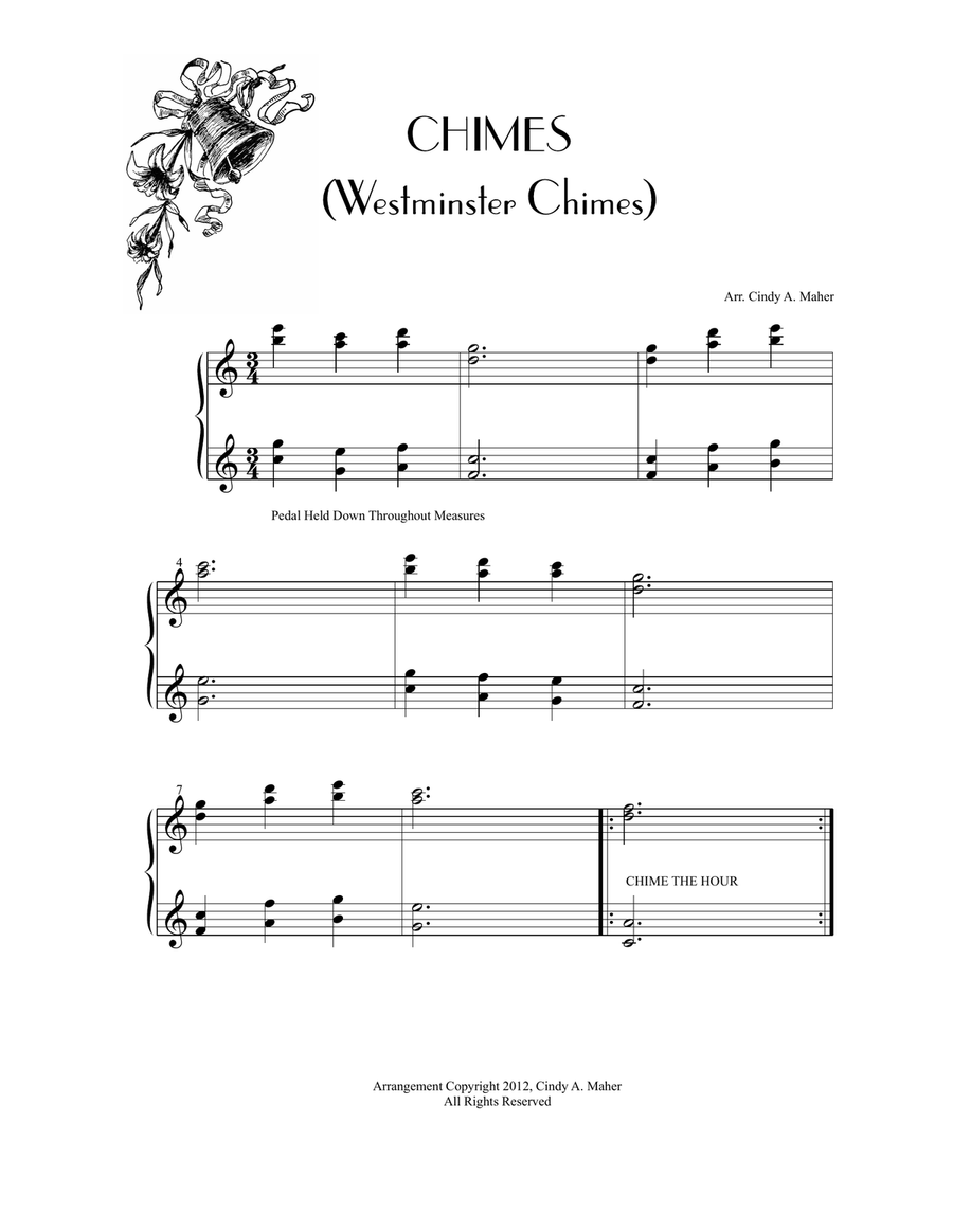 CHIMES (Westminster Chimes) Piano Solo scores gallery preview page 3