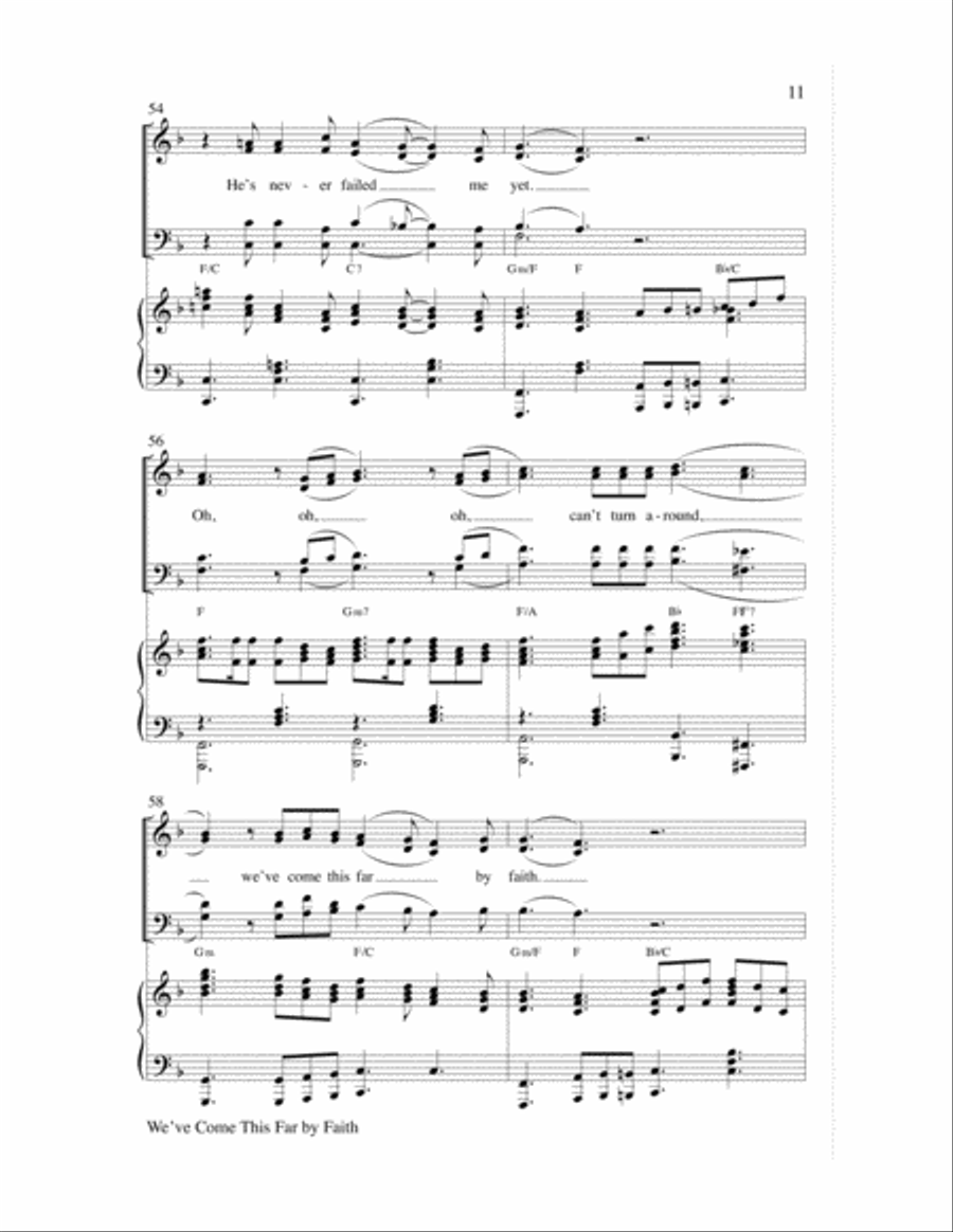 We've Come This Far By Faith Choir scores gallery preview page 11