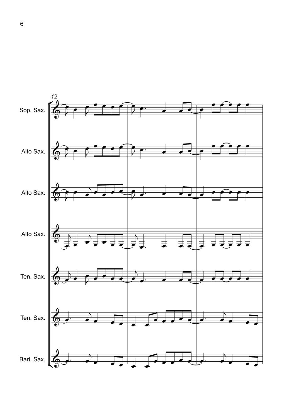 La Bamba La Bamba Saxophone Quartet scores gallery preview page 6