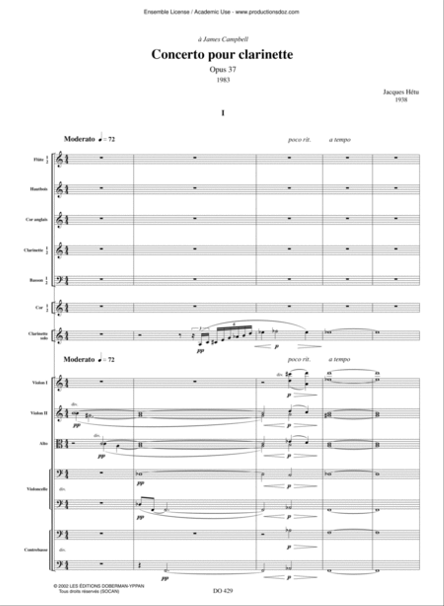Concerto pour clarinette Orchestra scores gallery preview page 3