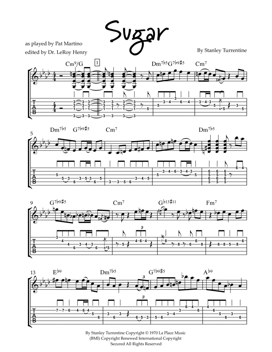 Sugar Electric Guitar scores gallery preview page 1
