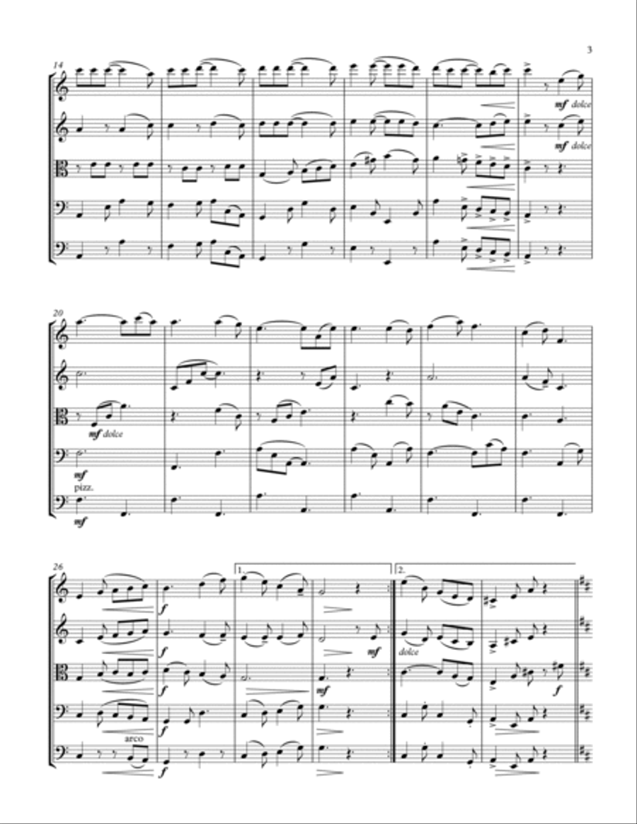 Hallelujah String Quintet scores gallery preview page 3