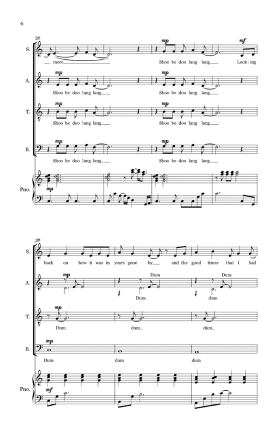 Yesterday Once More Yesterday Once More 4-Part scores gallery preview page 6
