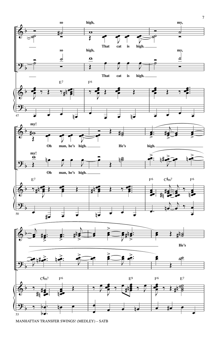 Manhattan Transfer Swings! (Medley) 4-Part scores gallery preview page 6