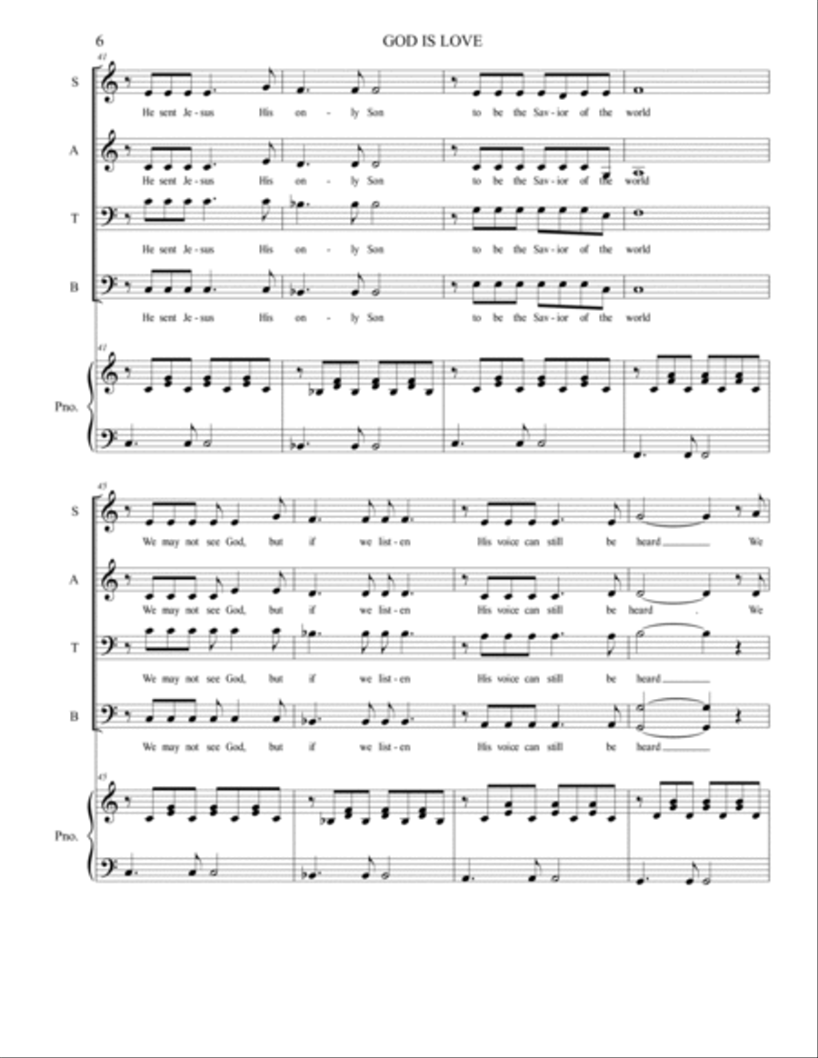 God is Love (1John 4:7-20) 4-Part scores gallery preview page 6