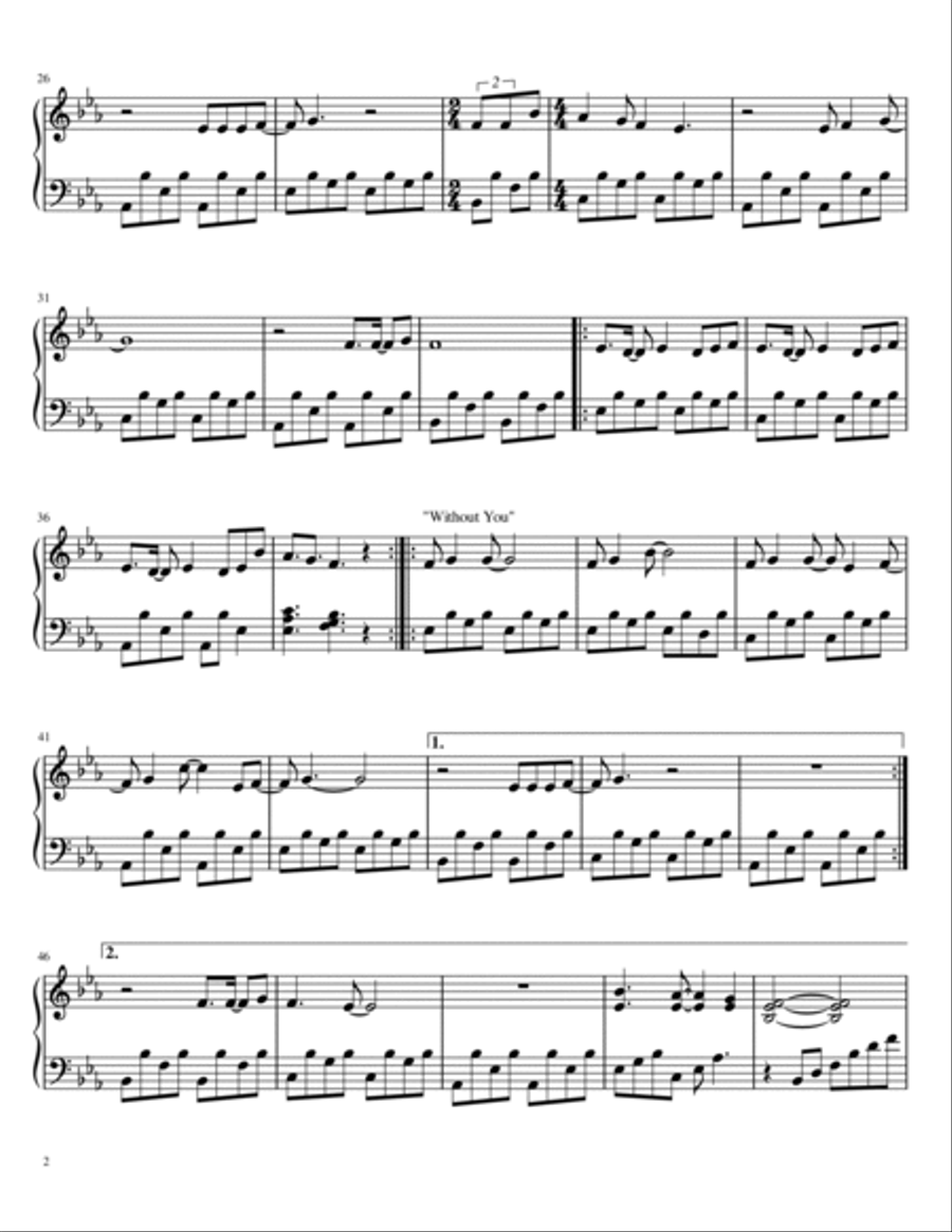 With Or Without You Celtic Harp scores gallery preview page 2