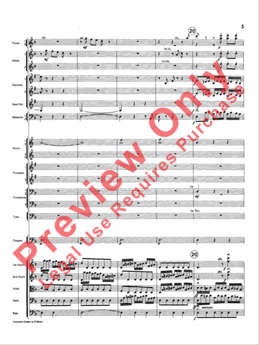 Concerto Grosso in D Minor Full Orchestra scores gallery preview page 6