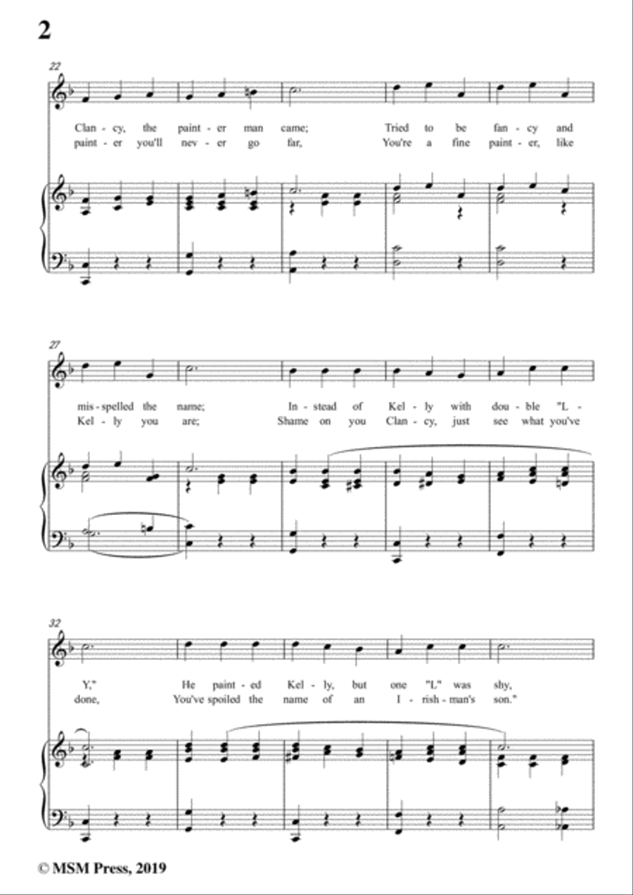 Bert Grant-If I Knock the 'L' Out of Kelly,in F Major,for Voice&Piano Voice scores gallery preview page 4