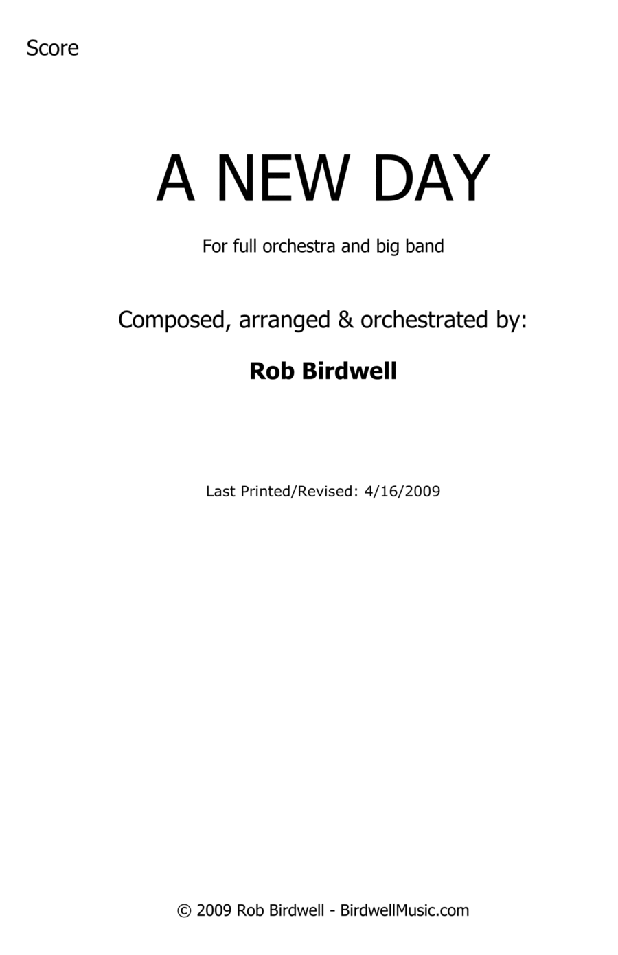 A New Day A New Day Jazz Ensemble scores gallery preview page 1