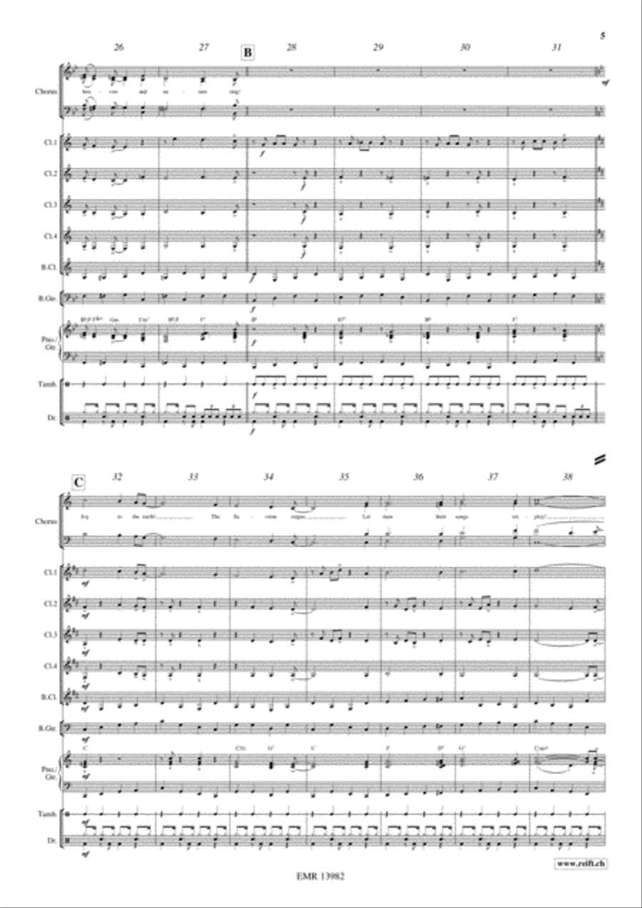 Joyful Christmas Clarinet Quintet scores gallery preview page 6