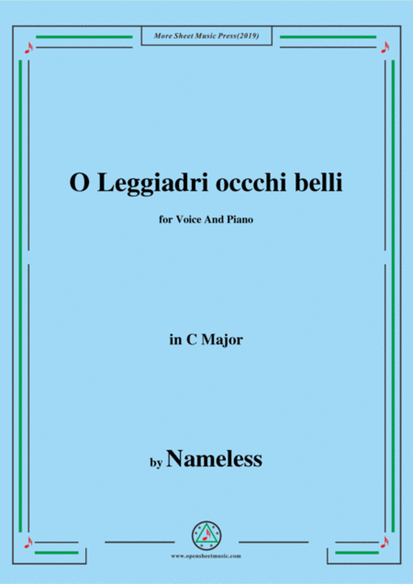 Nameless-O Leggiadri occchi belli,in C Major,for Voice&Piano image number null