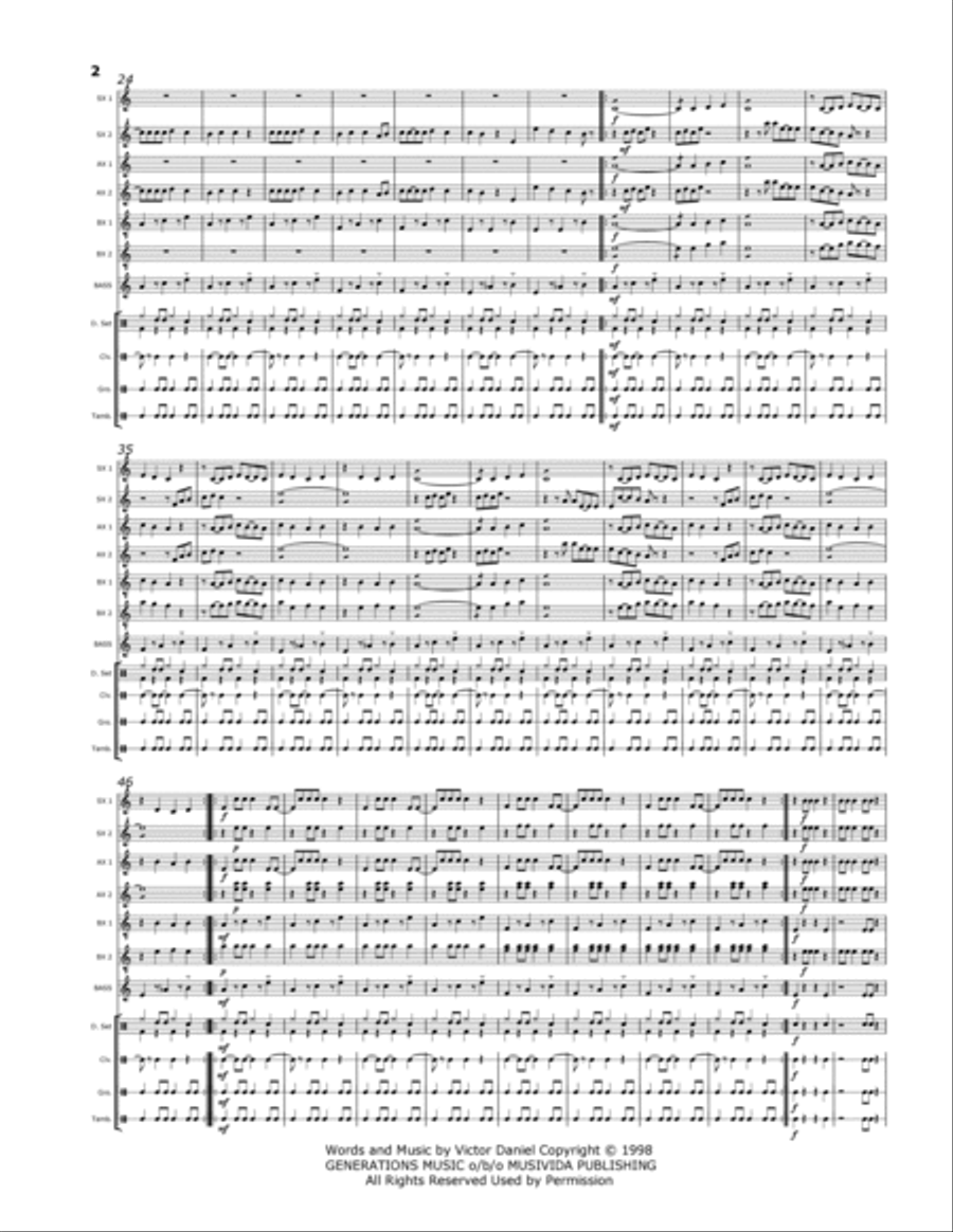 La Vida Es Un Carnaval Percussion Ensemble scores gallery preview page 2