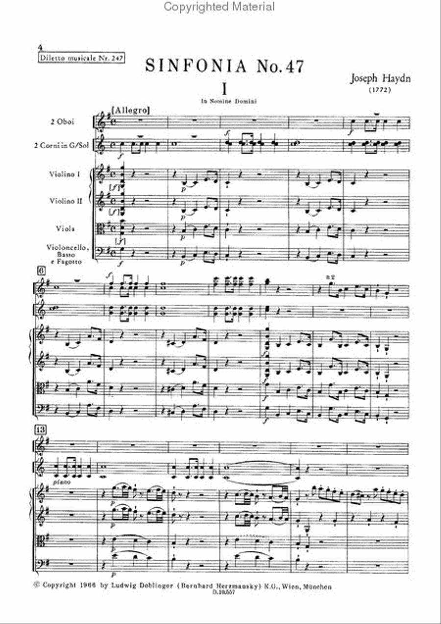 Sinfonia Nr. 47 G-Dur Sinfonia Nr. 47 G-Dur Orchestra scores gallery preview page 2