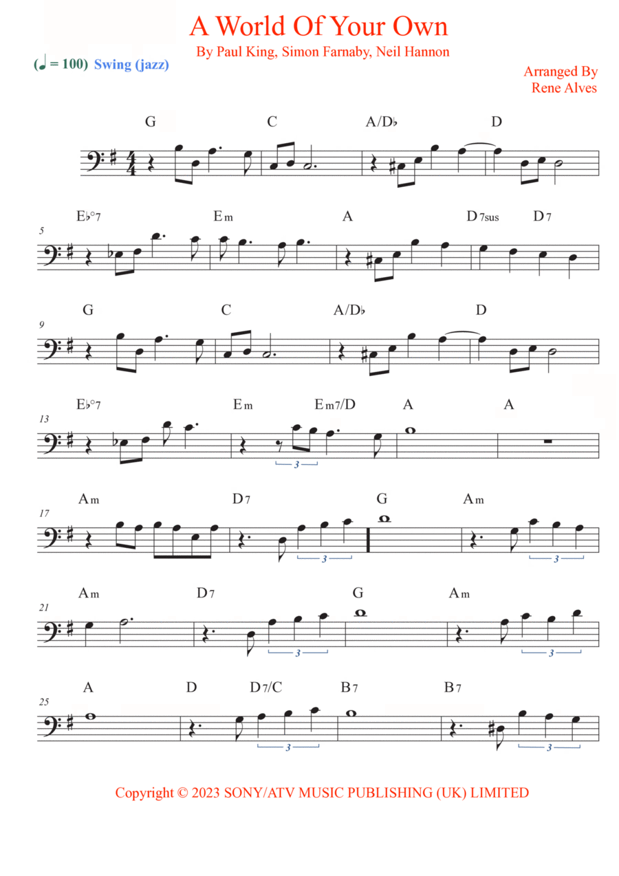 A World Of Your Own A World Of Your Own Double Bass scores gallery preview page 1