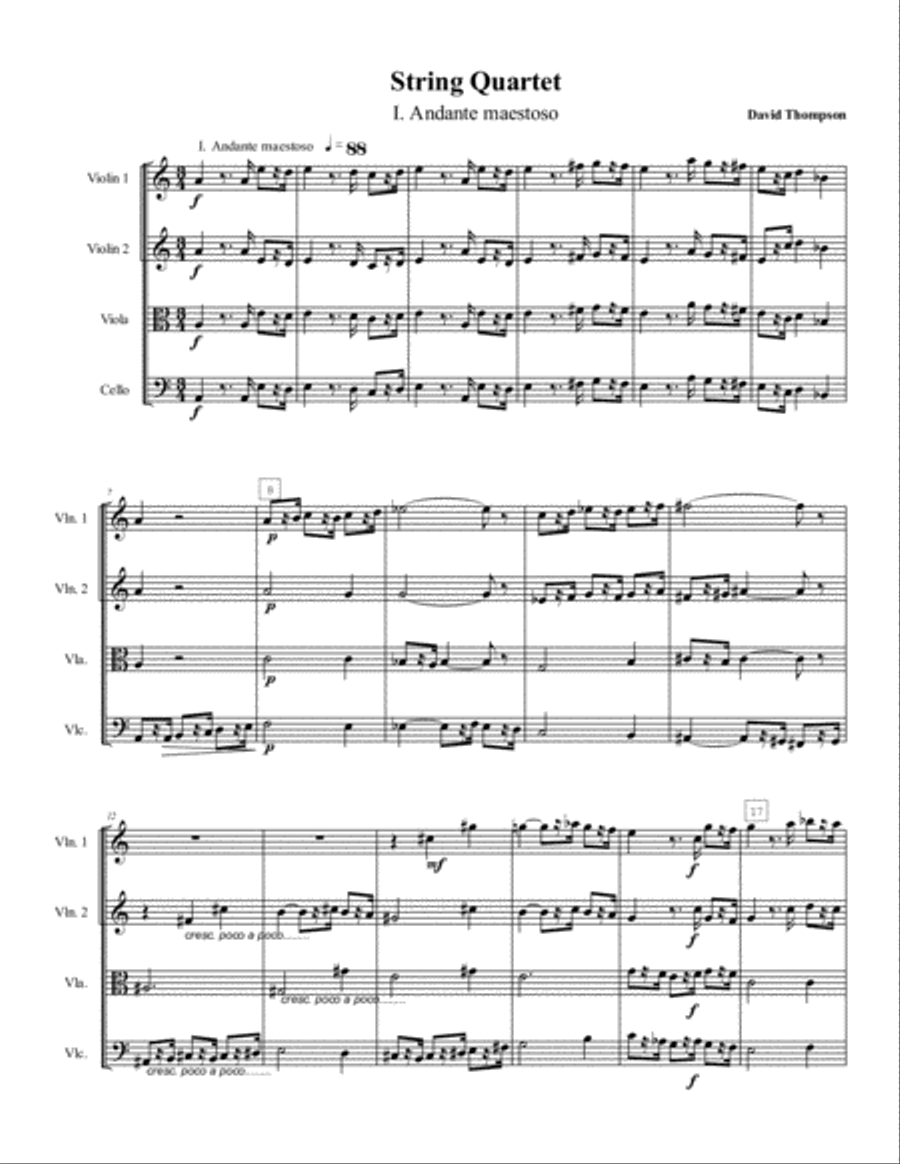 String Quartet No. I String Quartet scores gallery preview page 2