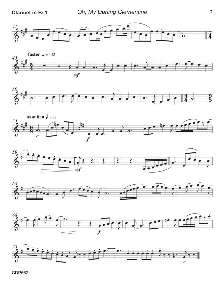 MY DARLING CLEMENTINE - CLARINET DUET with Piano Accompaniment (Grade 3+) Clarinet Duet scores gallery preview page 6