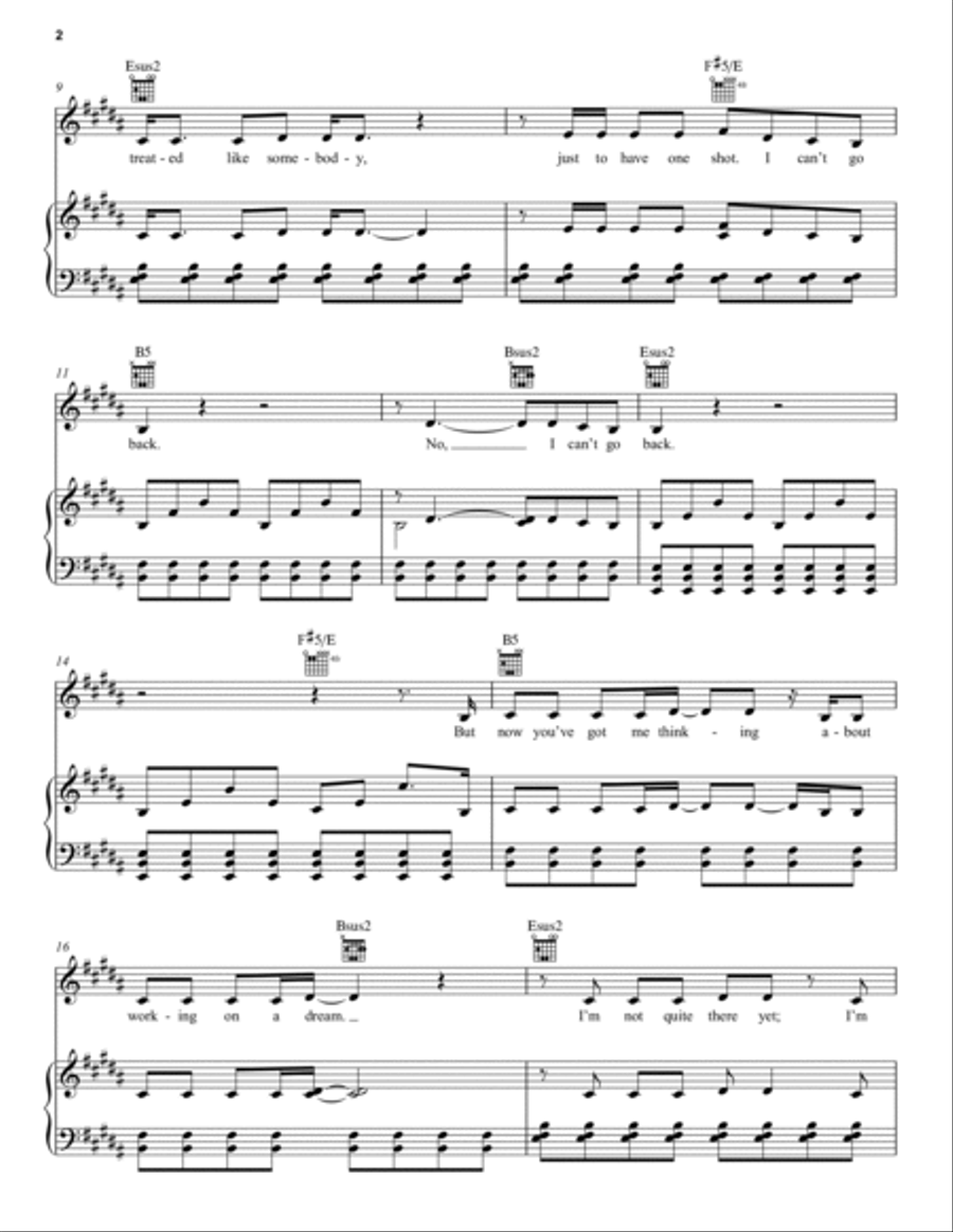 I Can't Go Back (from Pretty Woman: The Musical) Piano, Vocal, Guitar scores gallery preview page 2