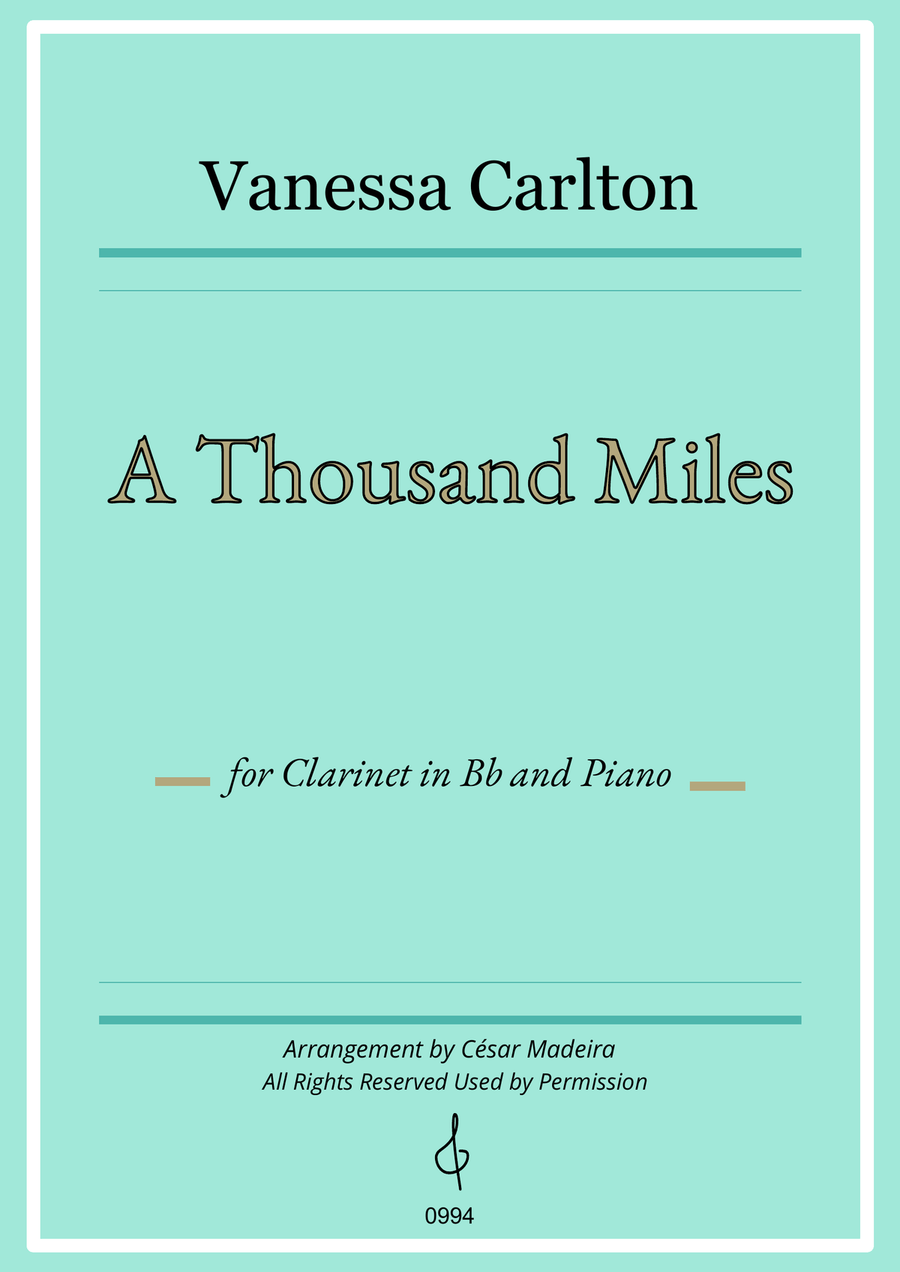 A Thousand Miles A Thousand Miles B-Flat Clarinet scores gallery preview page 1