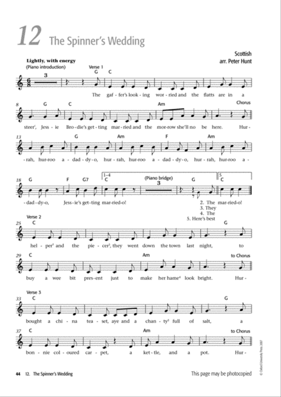 Folk Voiceworks Unison Choir scores gallery preview page 10