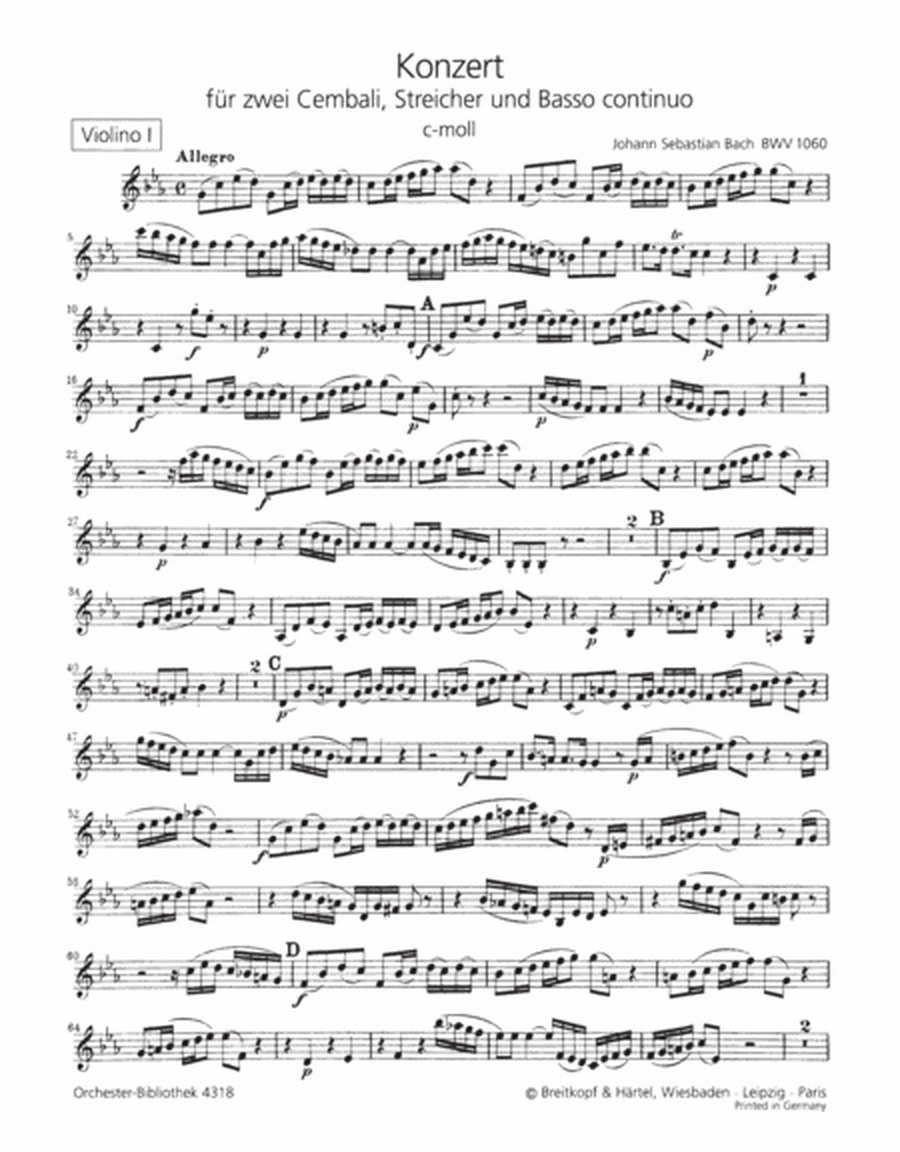 Harpsichord Concerto in C minor BWV 1060