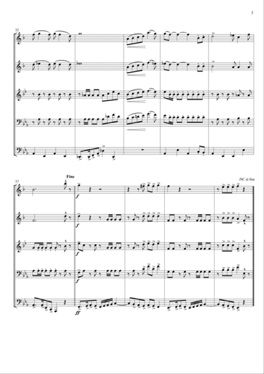 Beer Barrel Polka (roll Out The Barrel) Brass Quintet scores gallery preview page 3