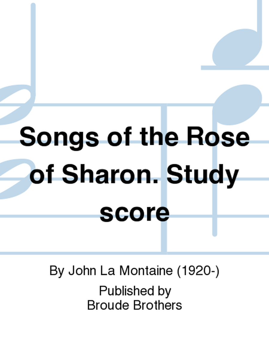 Songs of Rose of Sharon sc. CCSSS-RM 24