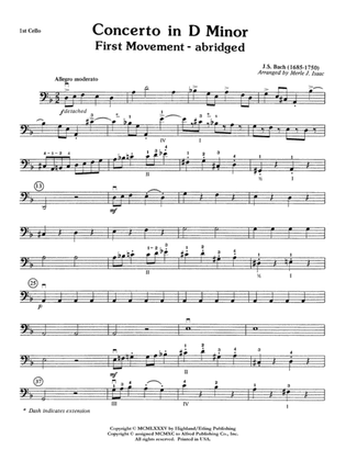 Concerto in D minor: Cello