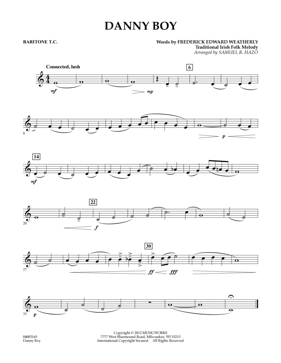 Danny Boy - Baritone T.C. Concert Band scores gallery preview page 1