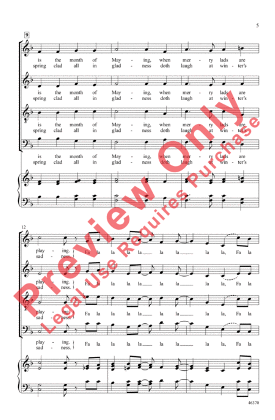 Now Is the Month of Maying! 4-Part scores gallery preview page 4