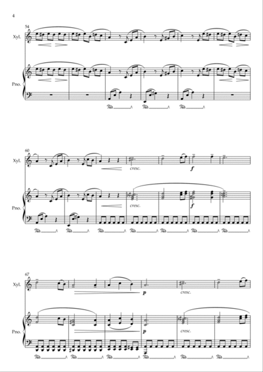 Für Elise (For Elise) - for Xylophone and Piano accompaniment - with Piano Play along Piano scores gallery preview page 4