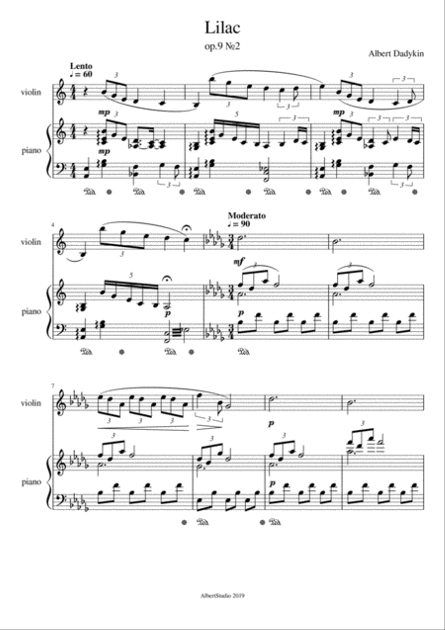 Lilac Lilac Violin Solo scores gallery preview page 1