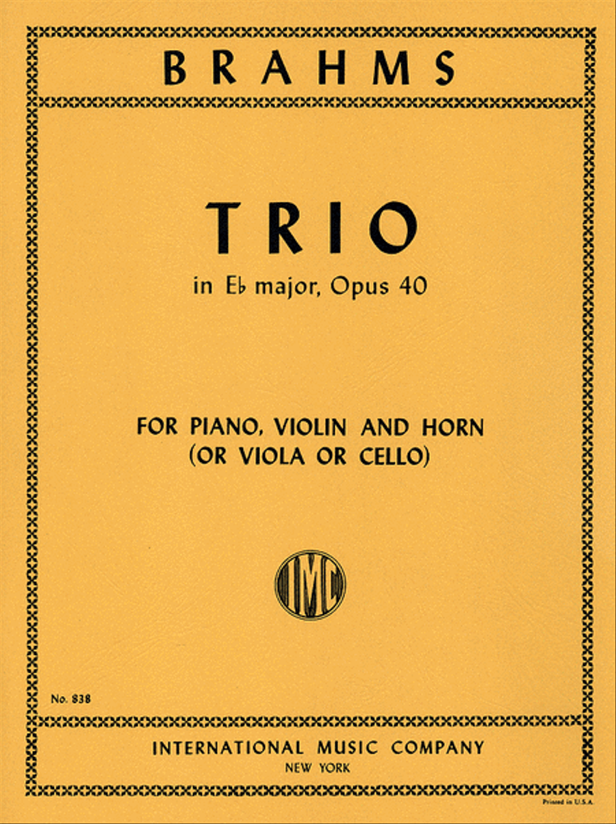 Trio in E flat major, Op. 40 Horn scores gallery preview page 1