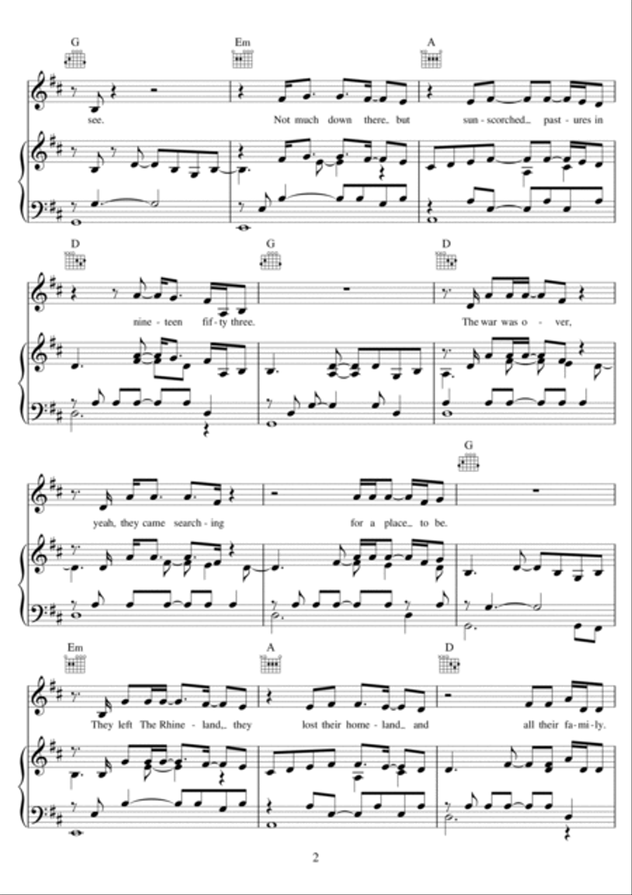 To Be Free Piano, Vocal, Guitar scores gallery preview page 2