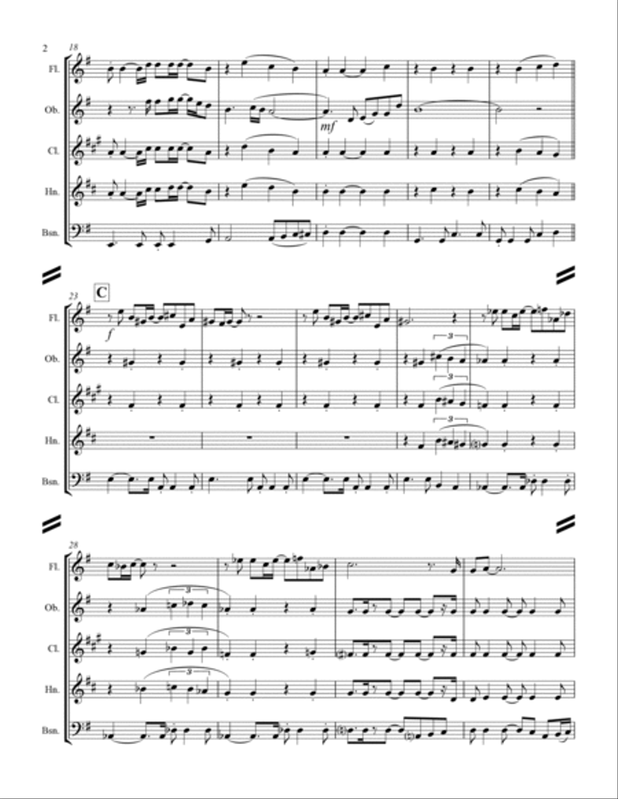 We've Only Just Begun Woodwind Quintet scores gallery preview page 3