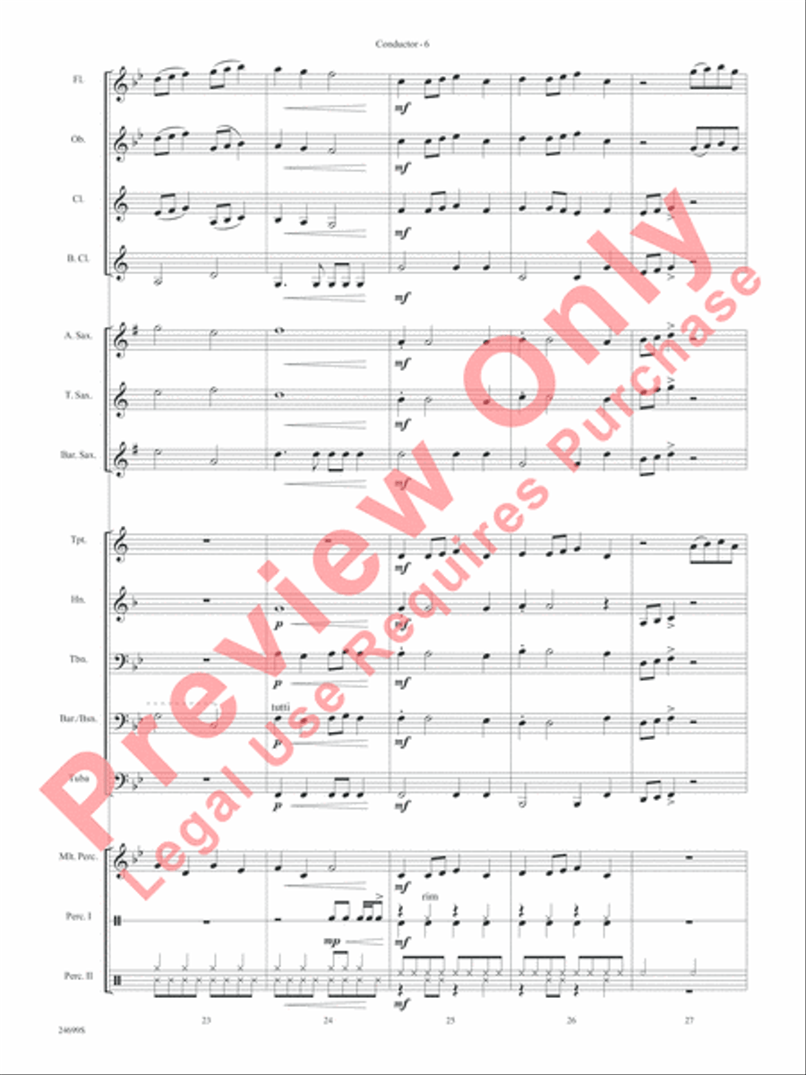 Rock the Halls (Based on Deck the Halls) Concert Band scores gallery preview page 9