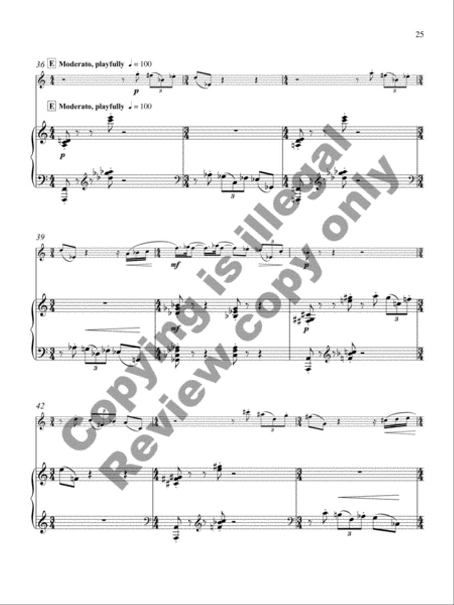Sonata for Clarinet and Piano Clarinet Solo scores gallery preview page 12