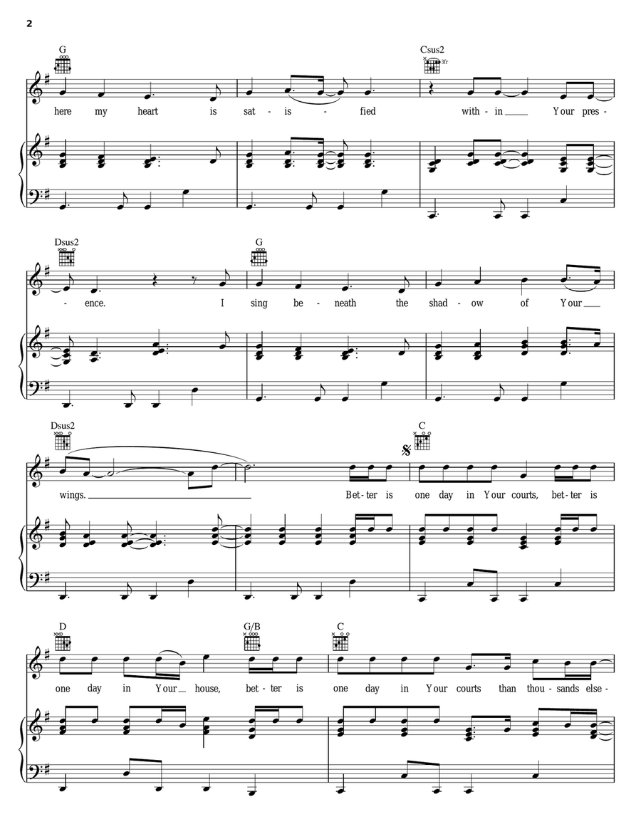Better Is One Day Piano, Vocal, Guitar scores gallery preview page 2