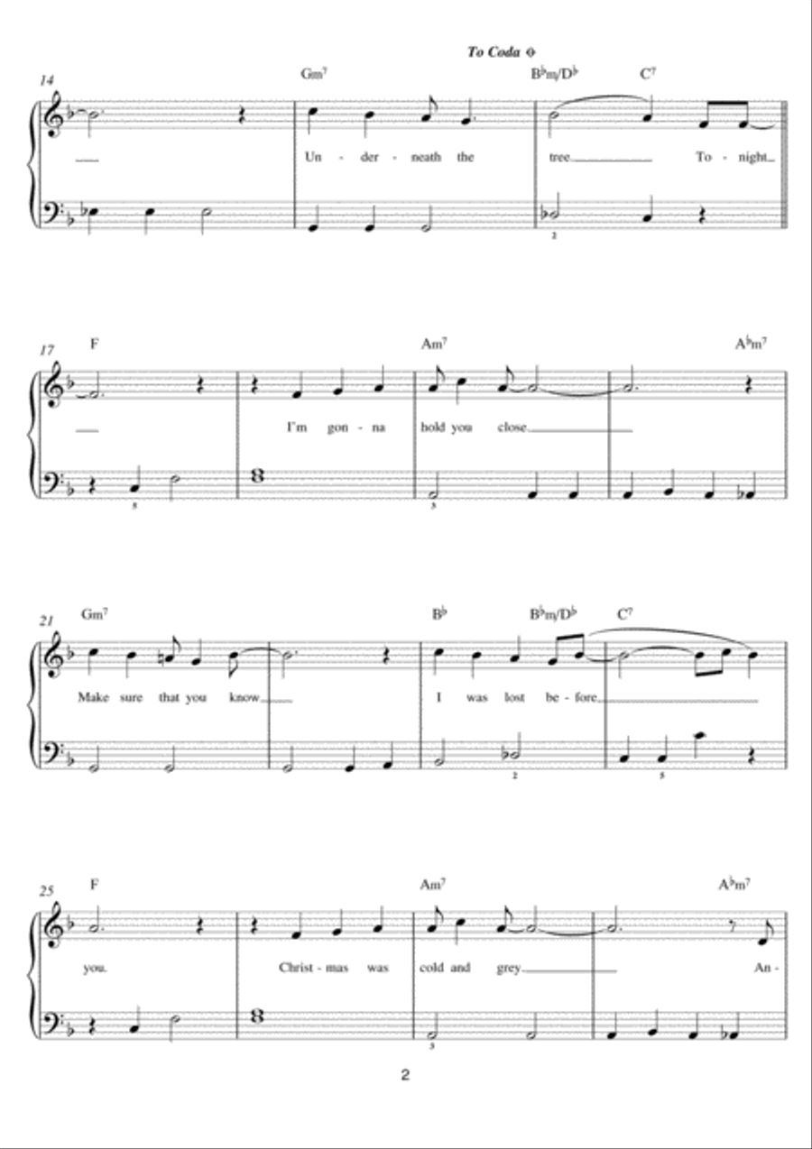 Underneath The Tree Easy Piano scores gallery preview page 2