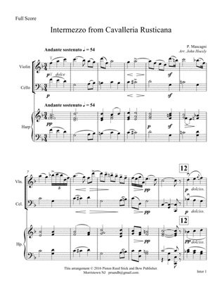 Intermezzo from Cavalleria Rusticana- chamber ensemble