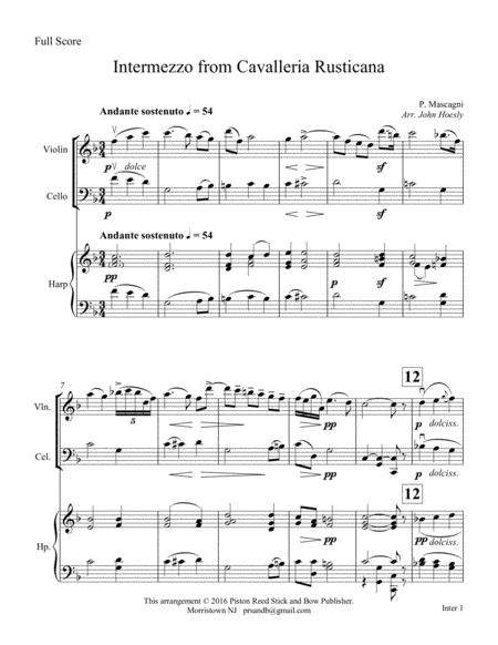 Intermezzo from Cavalleria Rusticana- chamber ensemble image number null