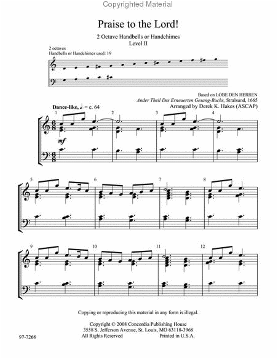 Songs to the King Handbell Choir scores gallery preview page 2