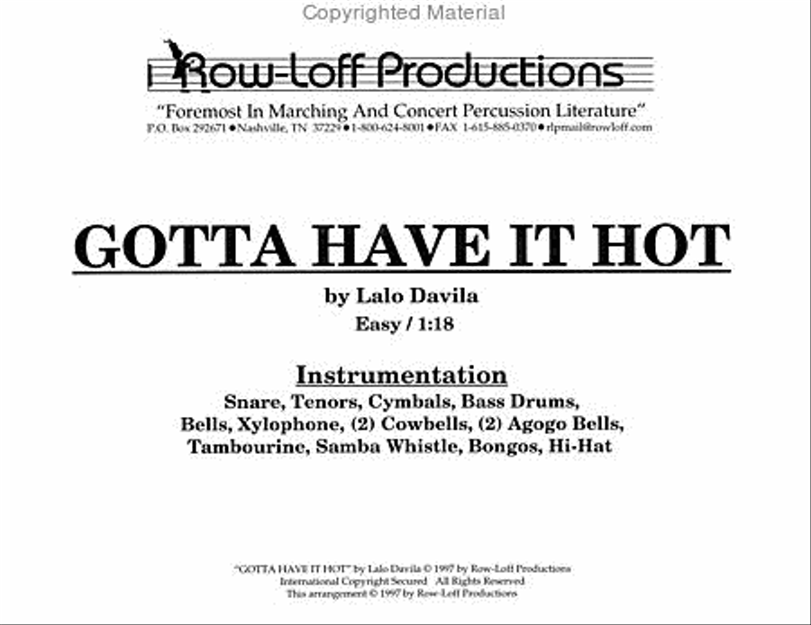 Gotta Have It Hot Percussion Ensemble scores gallery preview page 2