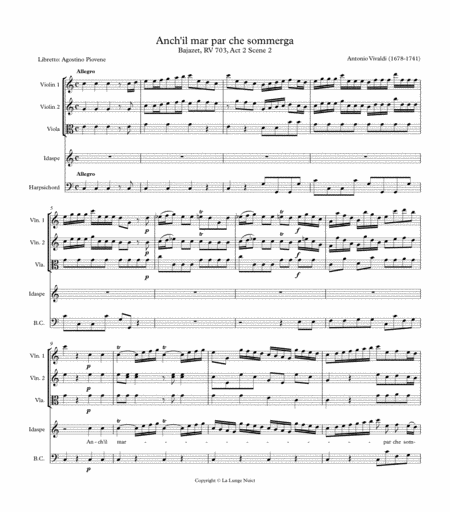 Anch'il mar par che sommerga - Antonio Vivaldi - Full Score image number null