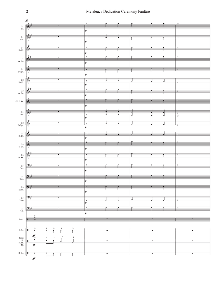 Melaleuca Dedication Ceremony Fanfare For Flex-Band Concert Band scores gallery preview page 3