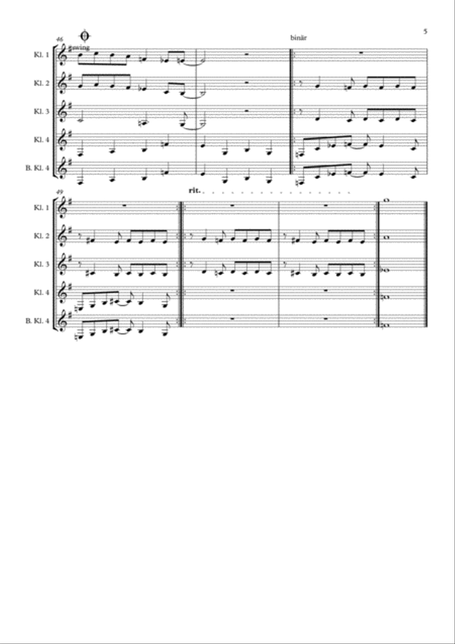 A Night In Tunisia Woodwind Quartet scores gallery preview page 5