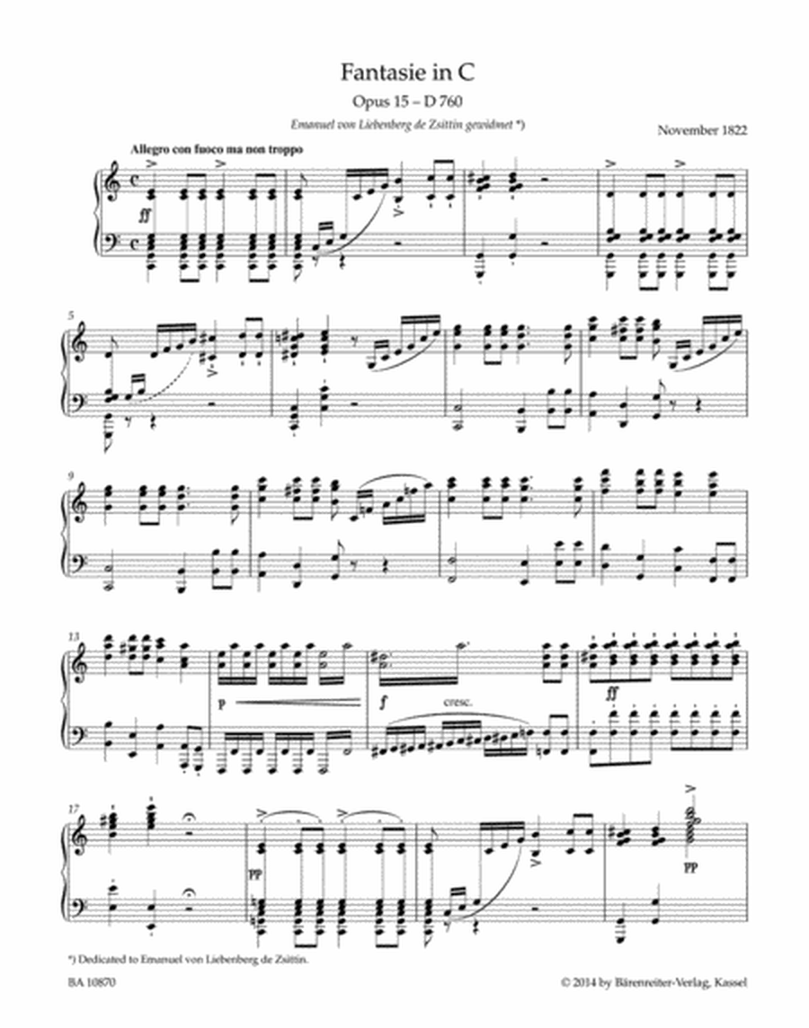 Fantasy for Piano C major op. 15 D 760 "Wanderer Fantasy"